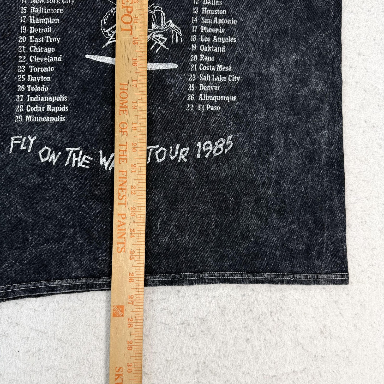 AC/DC Shirt Mens Medium Black Fly On The Wall Tour 1985 Rock Band Graphic Tee