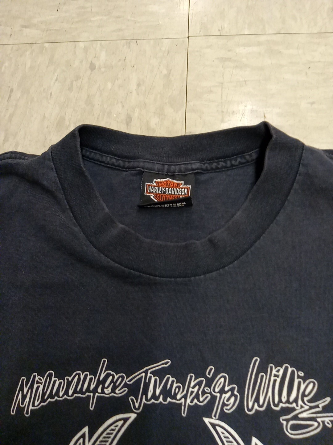 Vintage Harley Davidson 90 Years Reunion T-shirt Holoubek Front Back Print Sz Lg