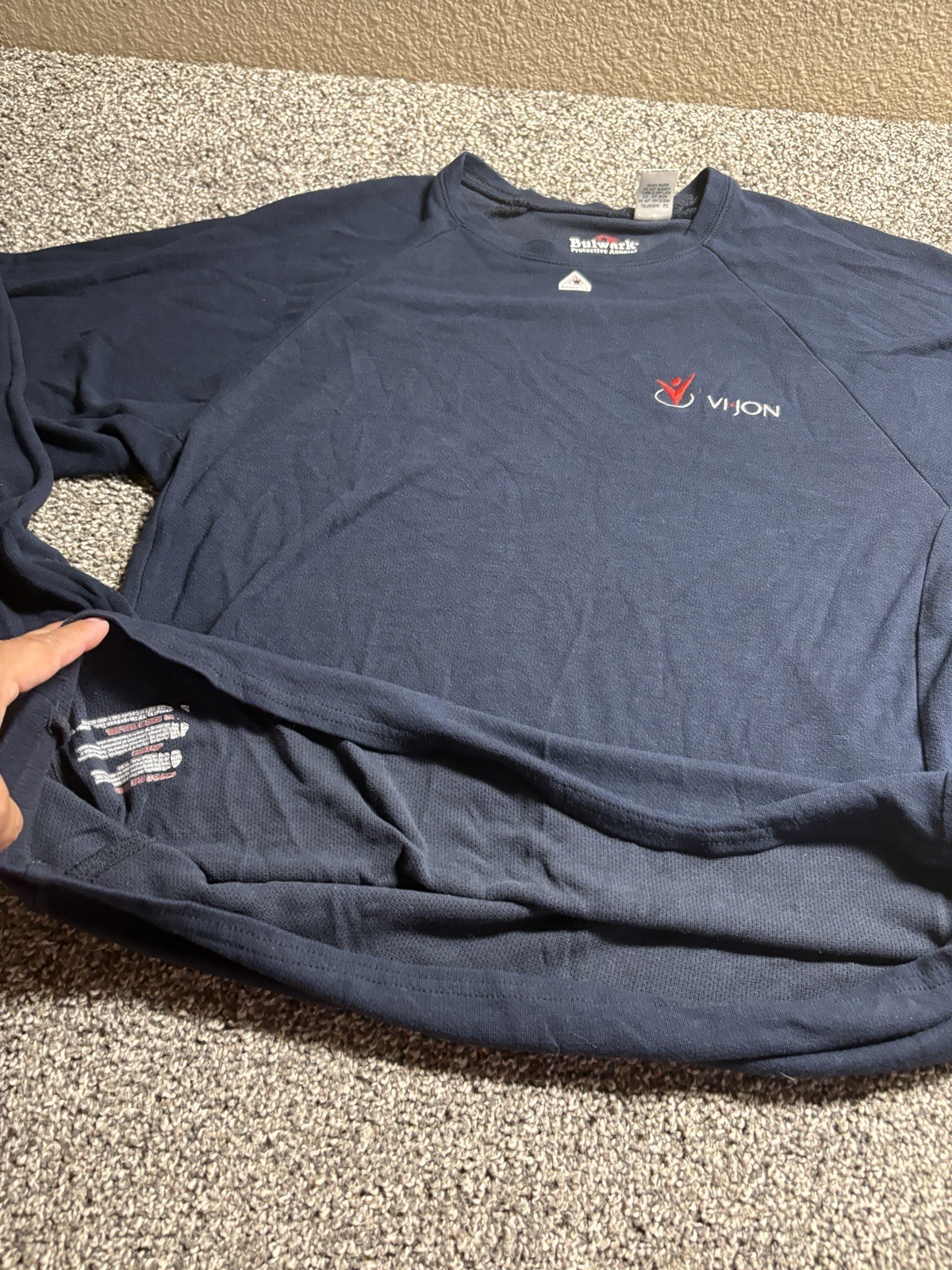 Bulwark FR Knit Tee Shirt Mens XL Blue CAT 2 CAL Flame Resistant HRC ARC Outdoor