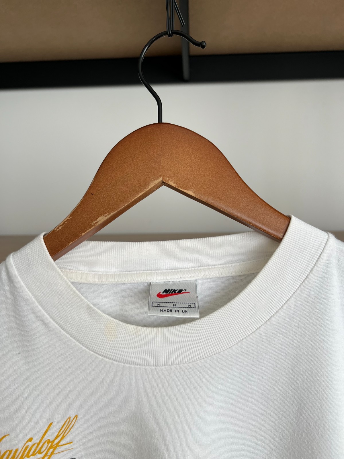 Vintage 90s Nike Davidoff Swiss Indoors Tennis White T-shirt Sz M