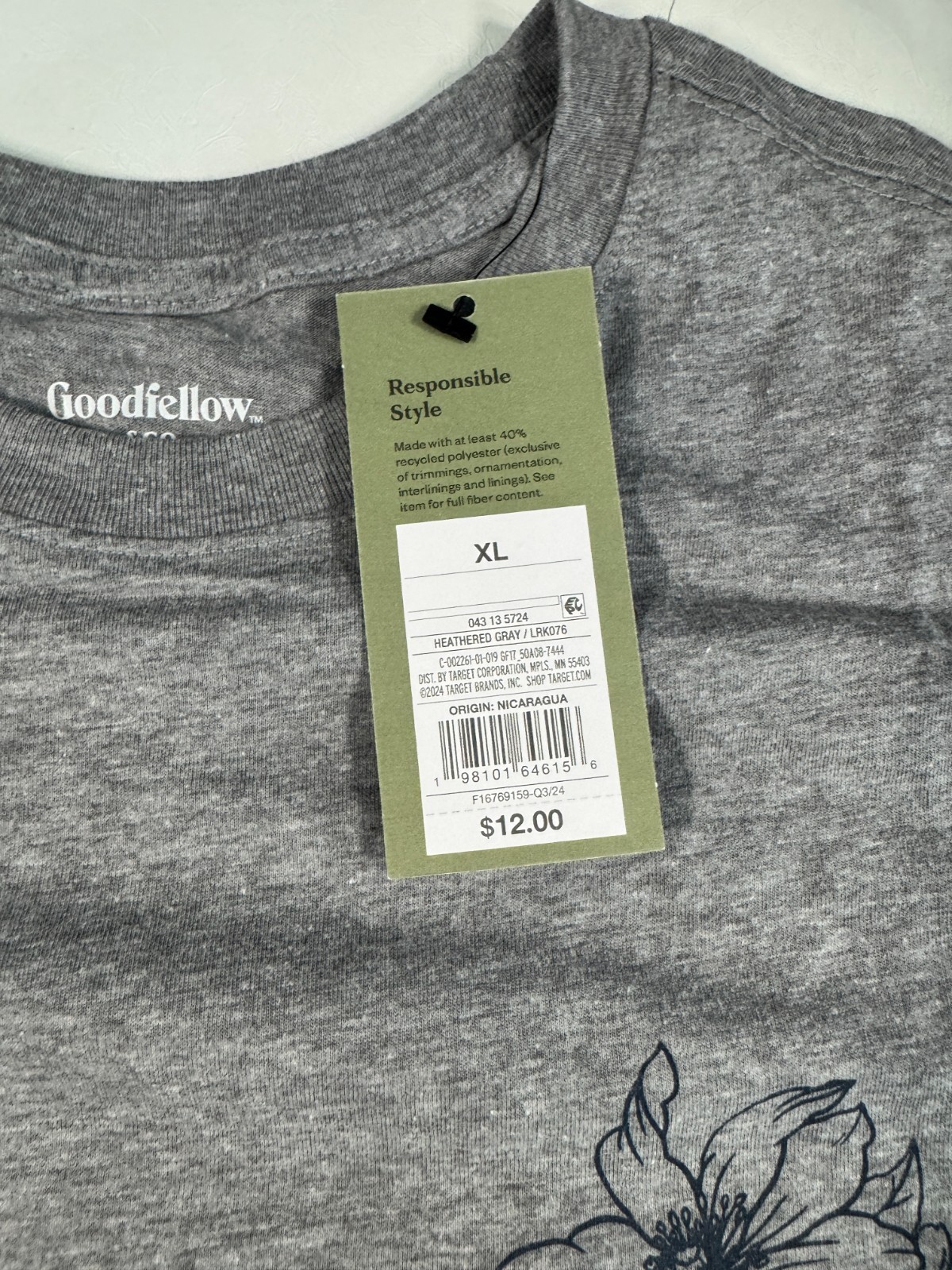 Goodfellow & Co Men’s Short Sleeve Graphic T-Shirt Thundering Gray Size L