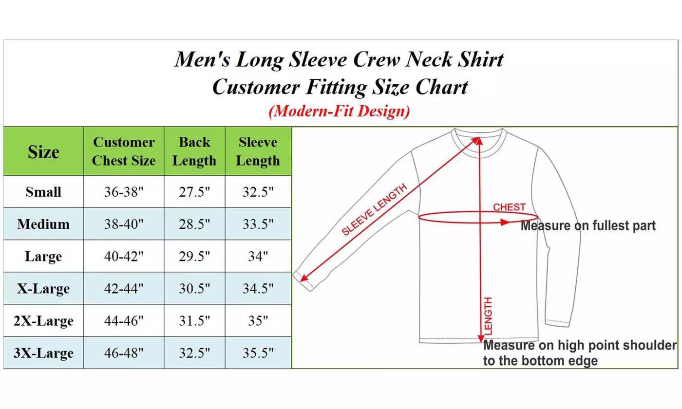Men’s Cotton Blend Heavyweight Long Sleeve Crew Neck Shirt ( Sizes, S-3XL ) NWT