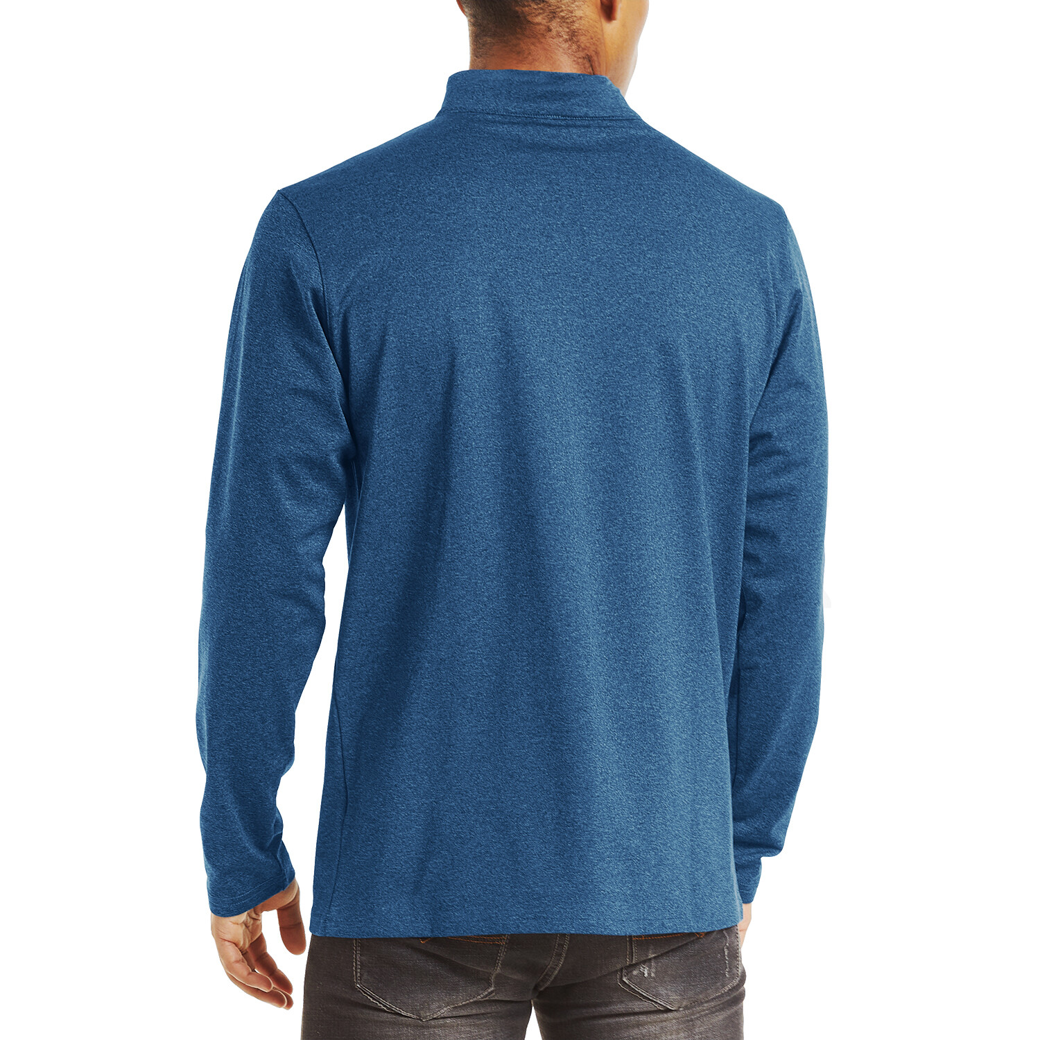 Men’s 1/4 Zip Lightweight Fleece Sweatshirt Gym Workout Sport Long Sleeve Shirts
