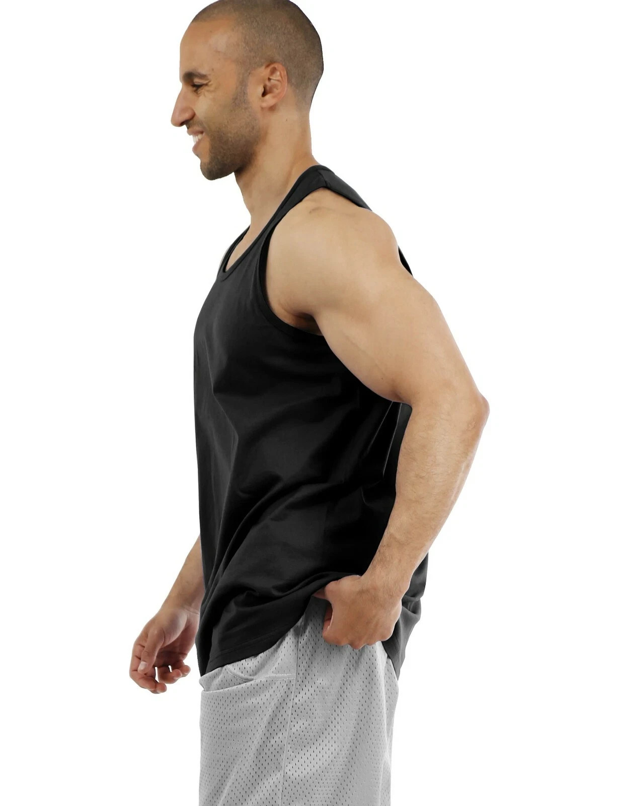 Mens Tank Top Muscle Gym Sleeveless Plain T-Shirts Tee A-Shirt 100%Cotton NEW