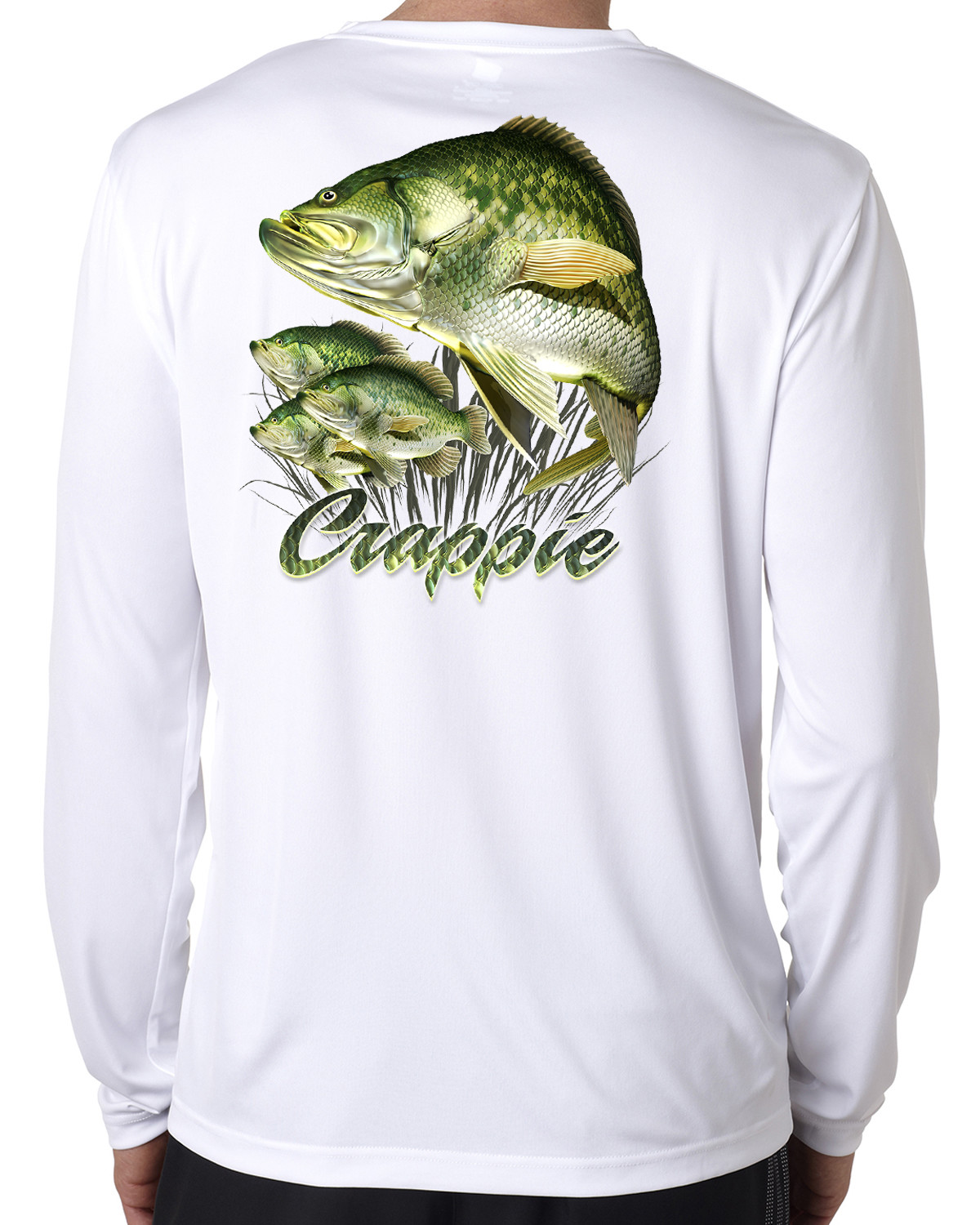 Dixie Land Outdoors Crappie Microfiber long sleeve fishing t shirt 50+ uv
