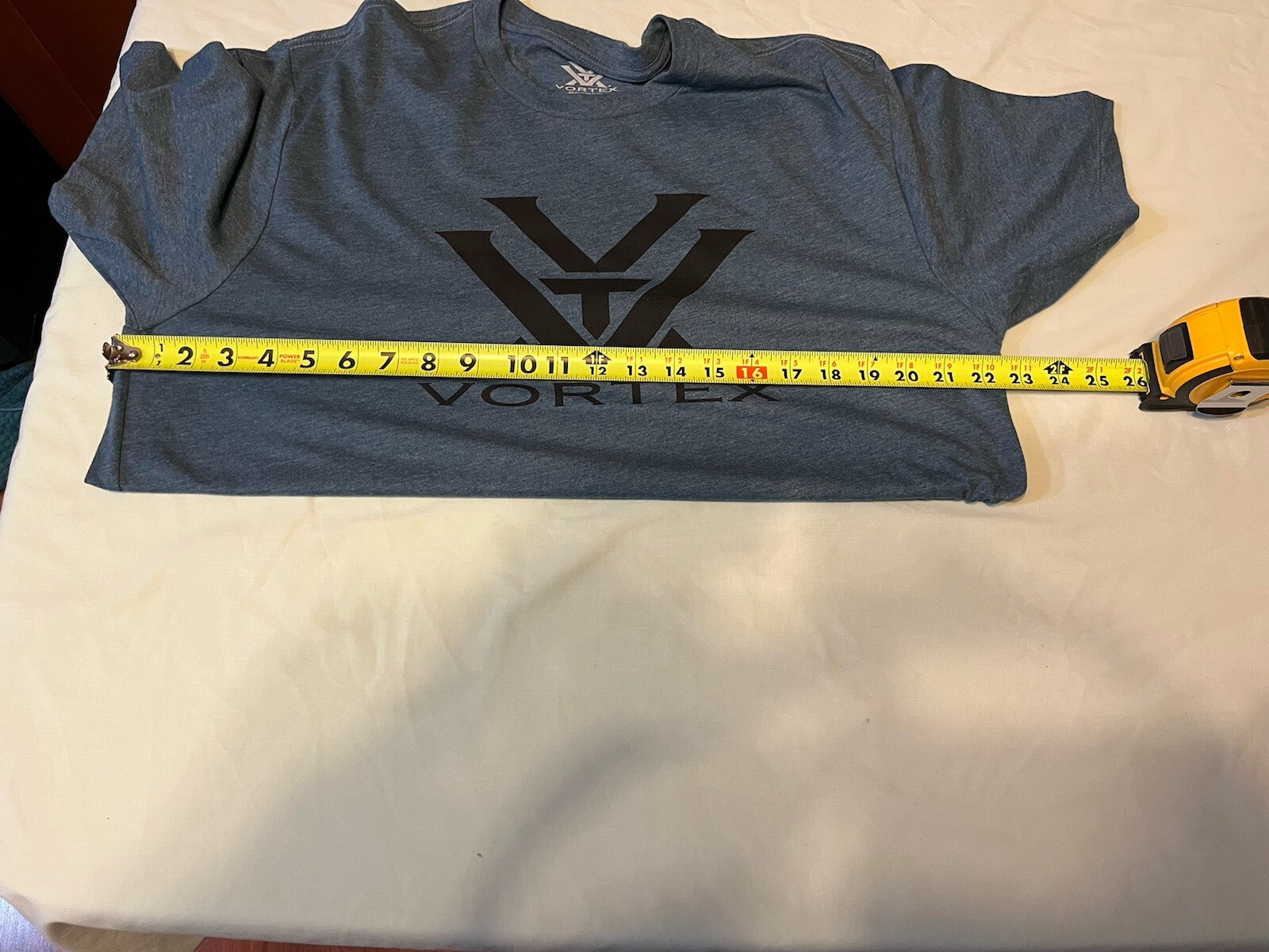 Vortex Optics Logo Men’s SS T-Shirt Blue Teal Cotton Poly – Athletic Cut – NWT