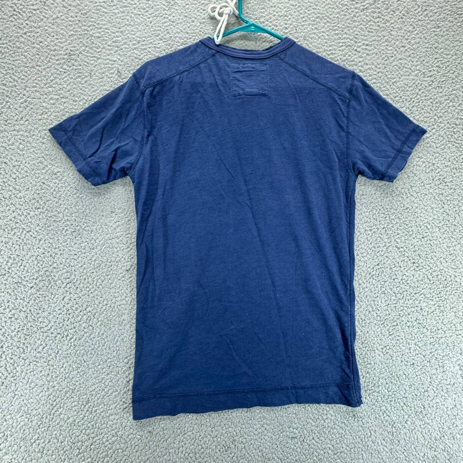 Red Camel Henley Shirt Mens Small Blue Americana Heritage Normcore Cotton Casual