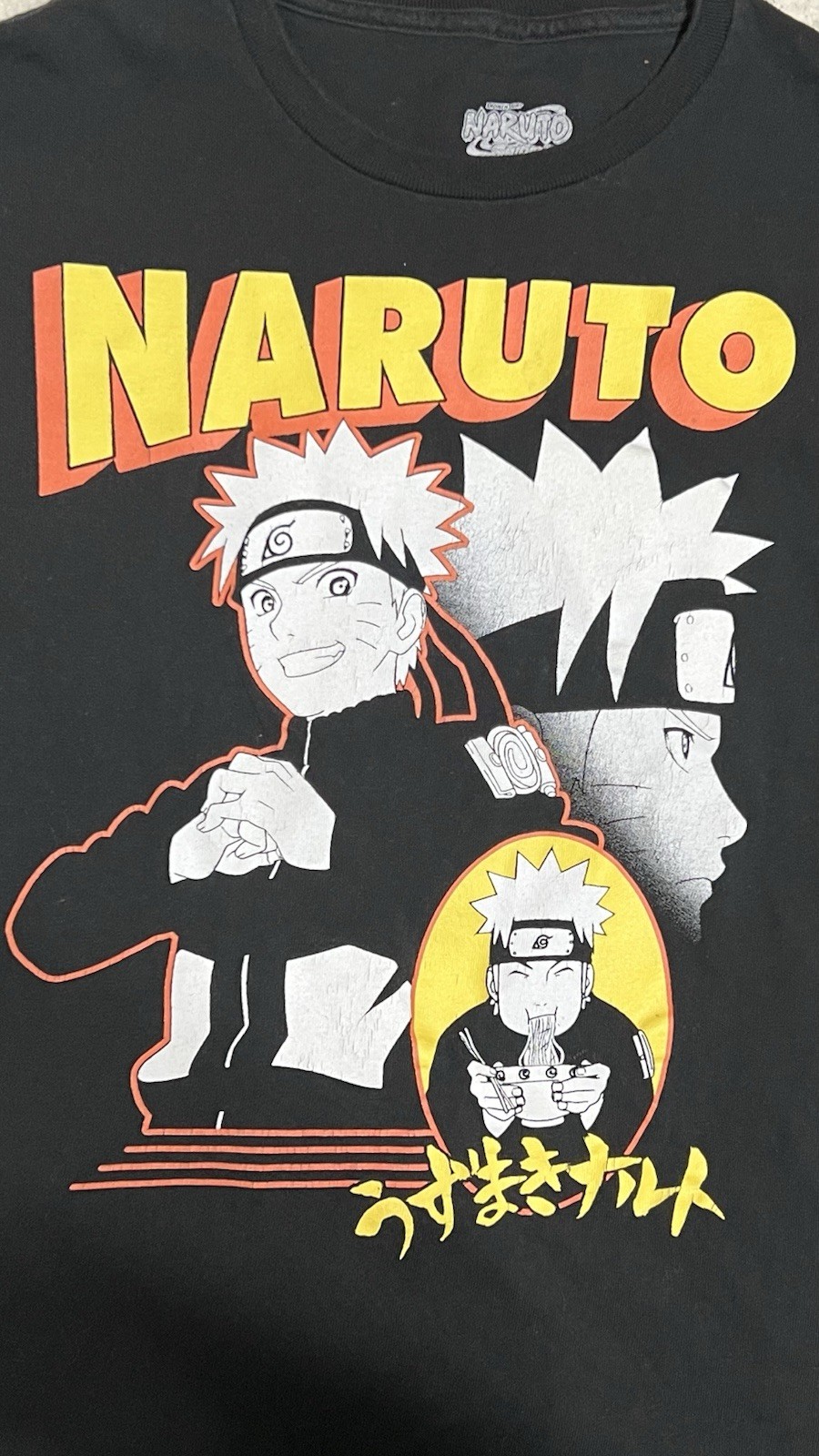 Naruto Black Graphic Tee 100% Cotton Anime T-Shirt Unisex Gender Neutral Size M
