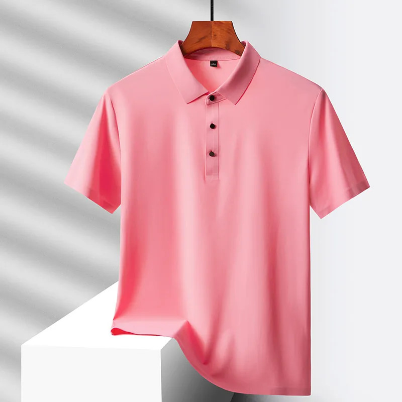 Men Summer Ice Silk Quick Dry Polo Shirt Casual Office Golf Top Tee Tshirt Gift