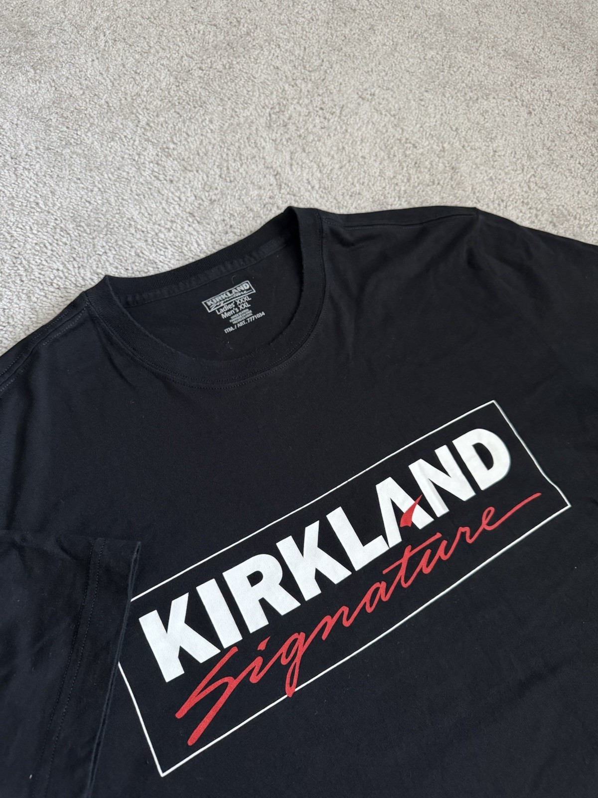 Kirkland Signature Logo Black T-Shirt Mens XXL Womens XXXL Costco