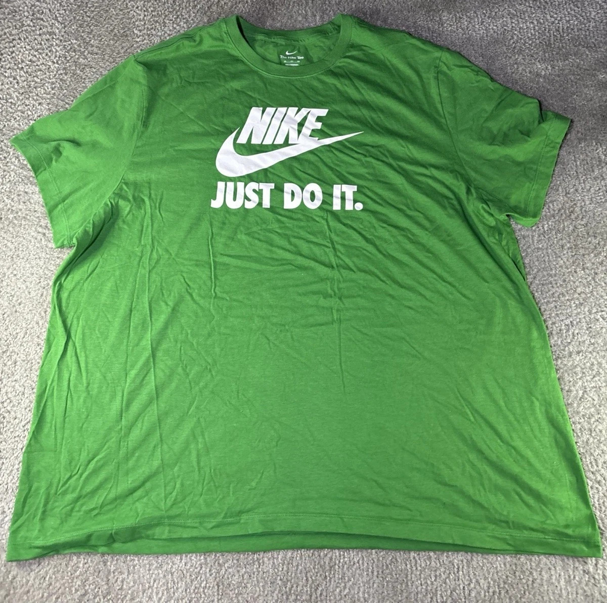 NIKE GREEN MEN’S “JUST DO IT” 100% COTTON S/S T-SHIRT SZ: 4XL 4X NWT DR0512-374