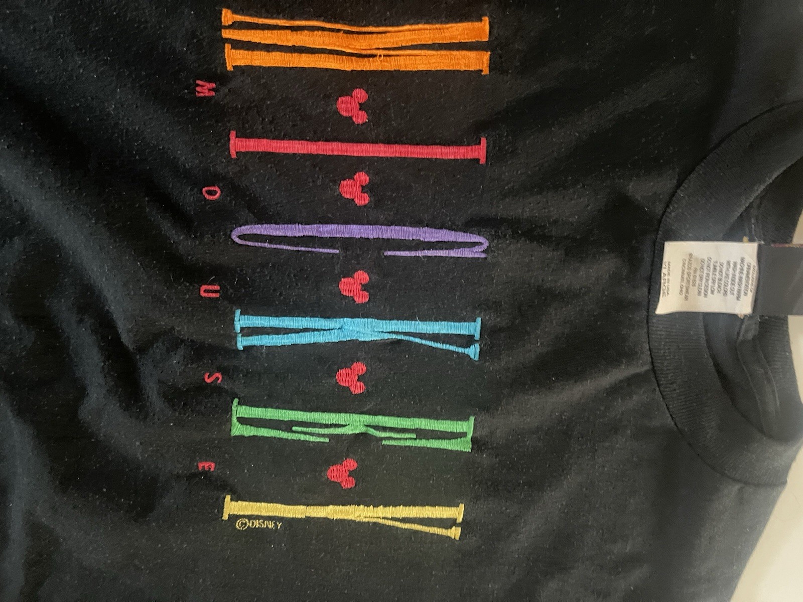 Mickey Unlimited Disney Mickey Mouse Black Graphic Short Sleeve Tee XL 90s