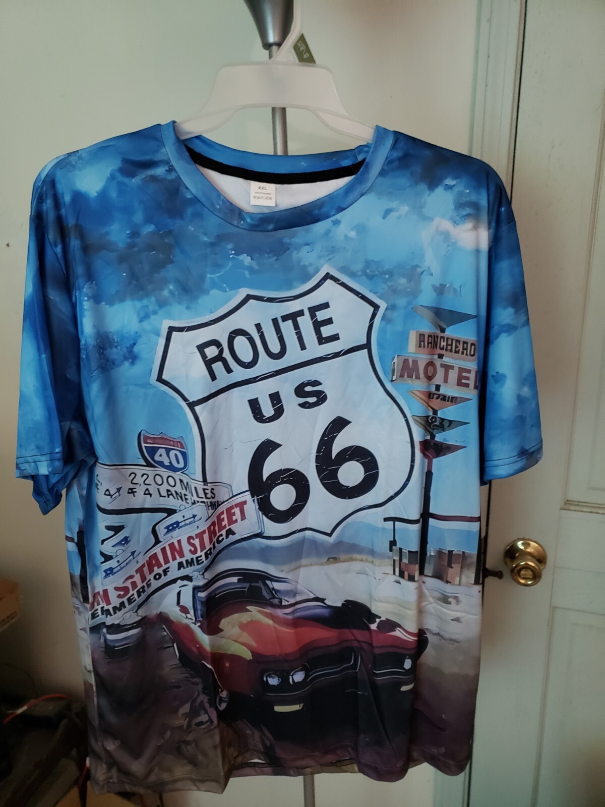 Route 66 Interstate 40 3d Printed Polyester Shirt Silky Smooth Size 2xxl Fits…