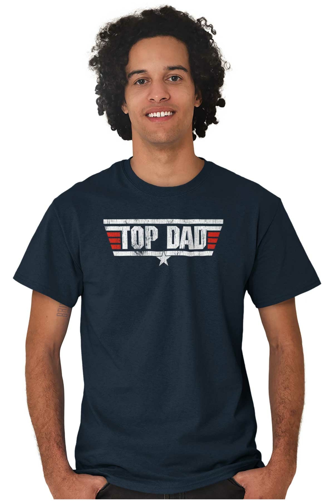 Top Dad Father’s Day Best Ever Birthday Gift Mens Casual Crewneck T Shirts Tees