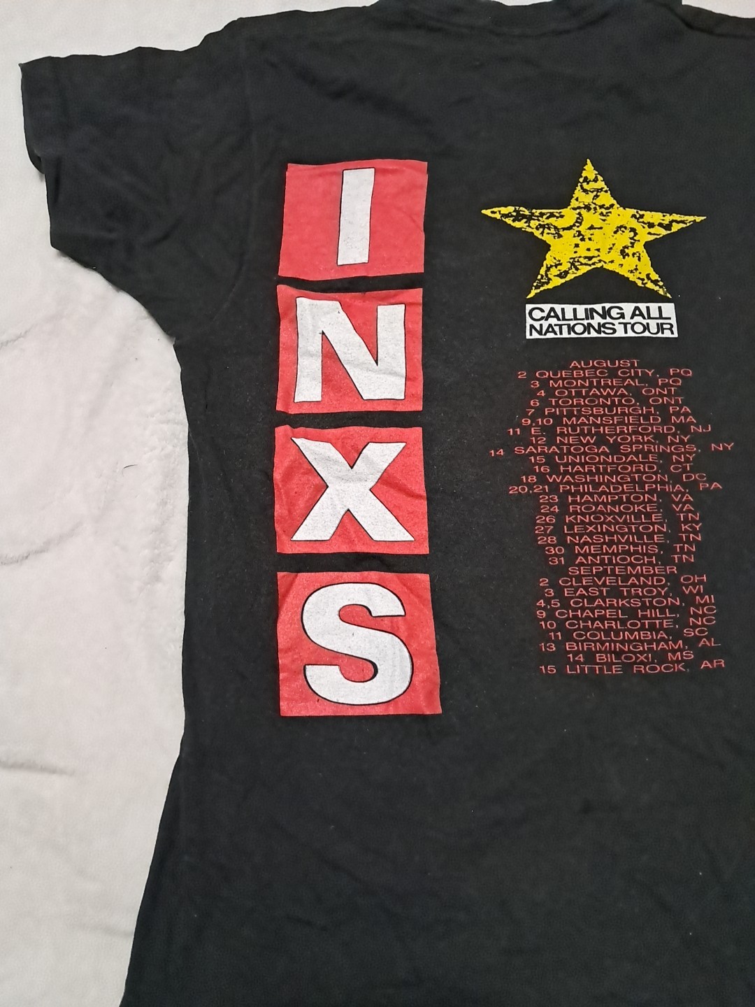 Vintage 80s INXS Calling All Nations Tour Band Shirt USA Adult M? RARE See Pics