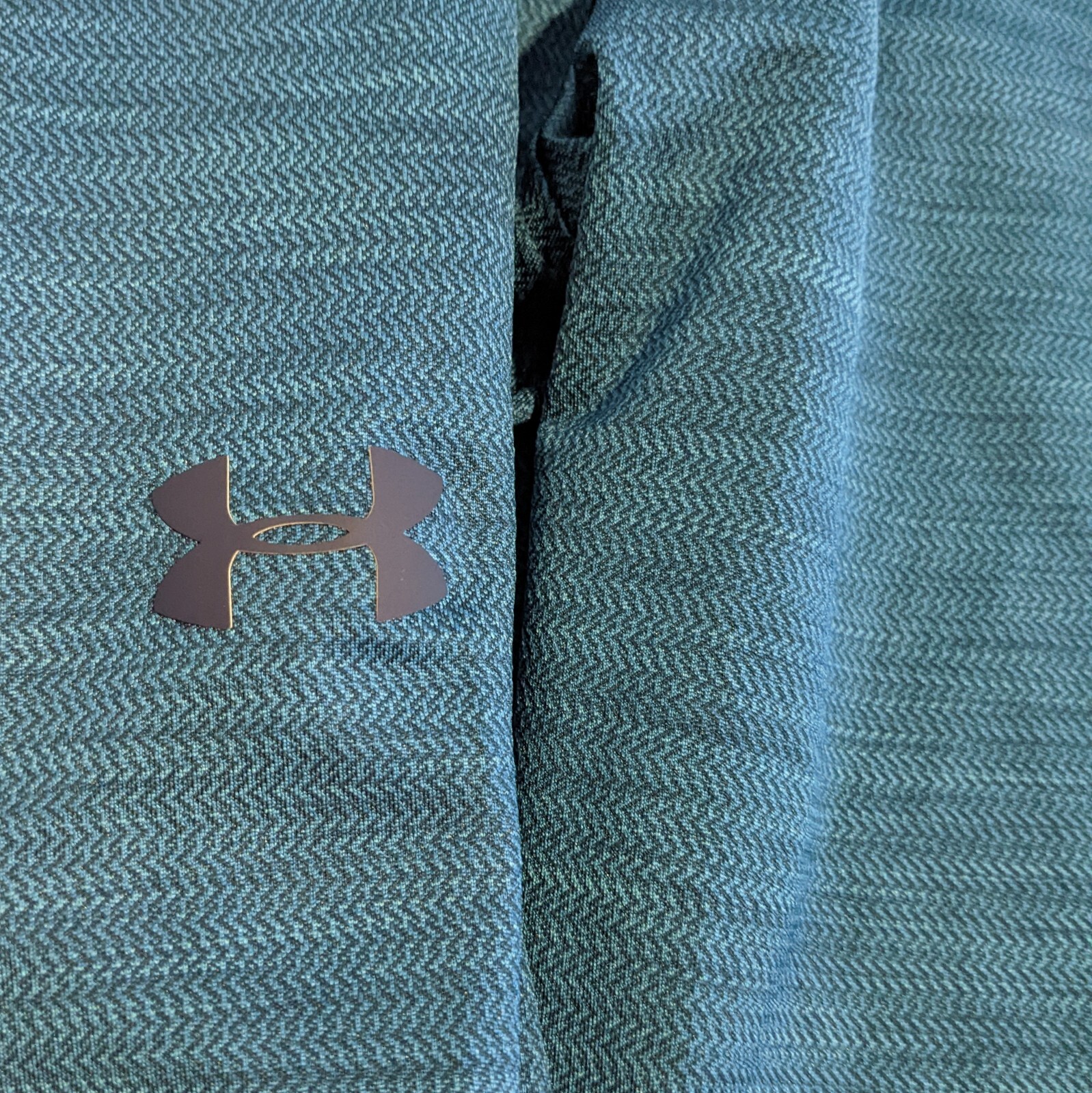 Mens Teal Turquoise 1/4 Zip Athletic Shirt Size Large Long Sleeve