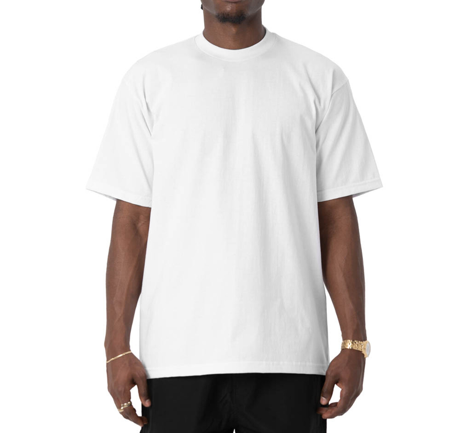 Pro Club Men’s Heavyweight Plain Cotton Short Sleeve Crew Neck T-Shirt Big Tall