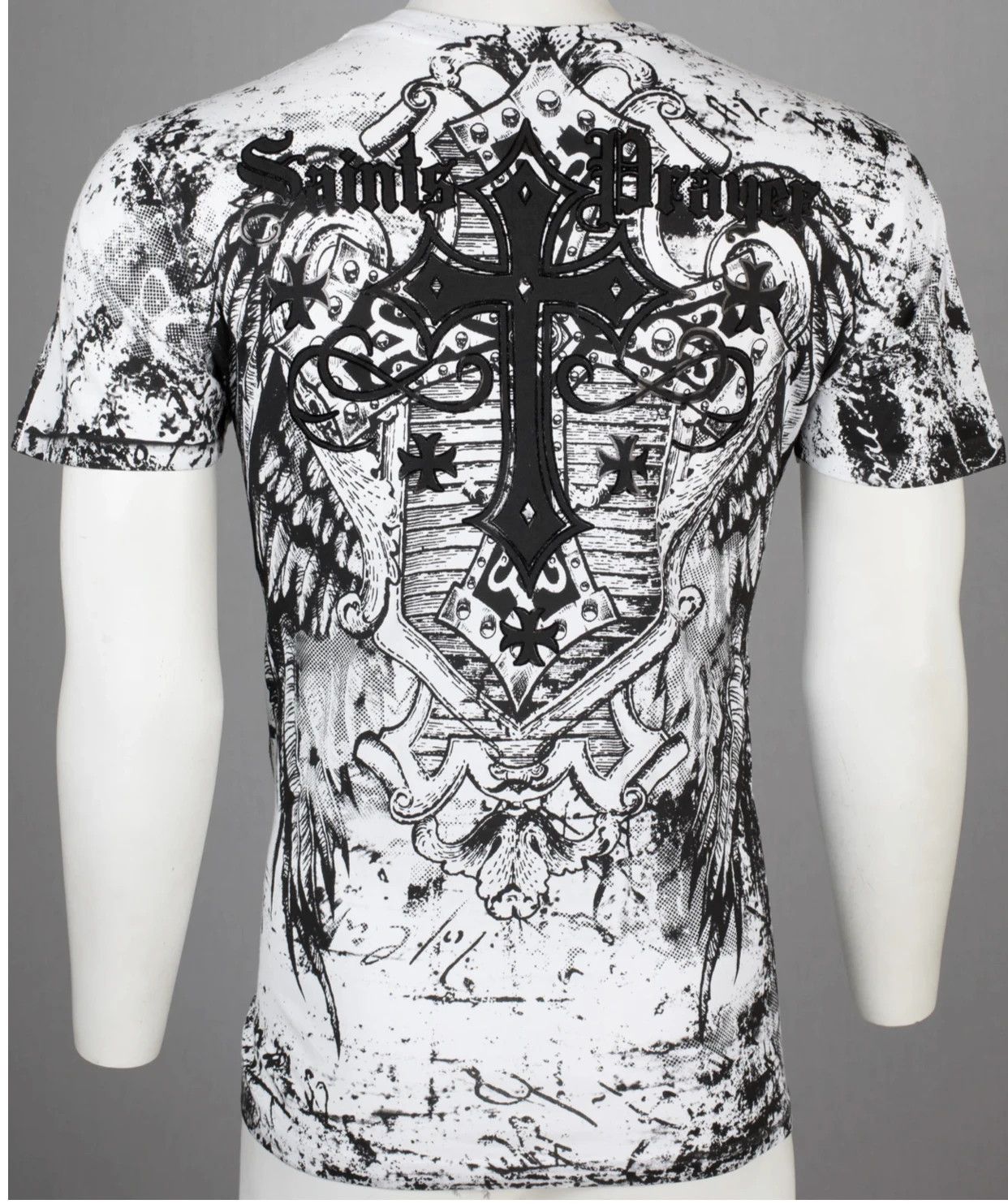 Archaic By Affliction Men’s T-Shirt ACHILLES White Wings Biker S-4XL