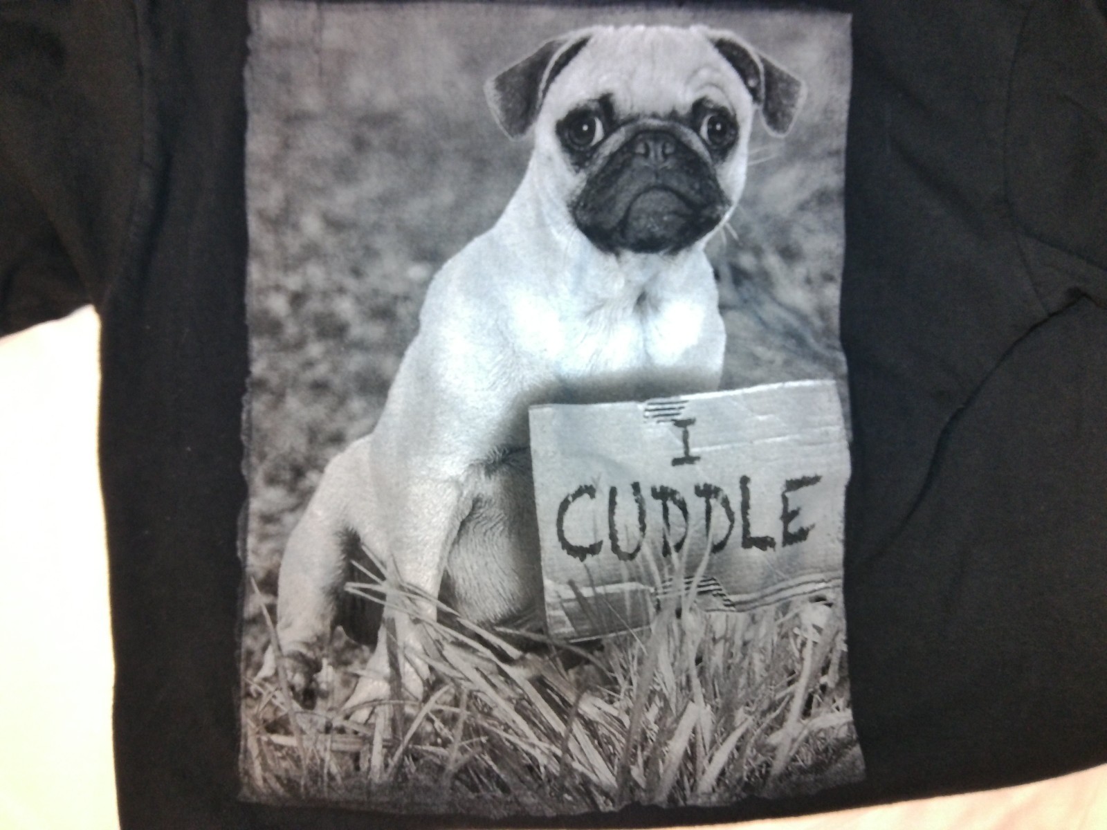 Pug I Cuddle T-Shirt M 100% Cotton Delta Pro Weight