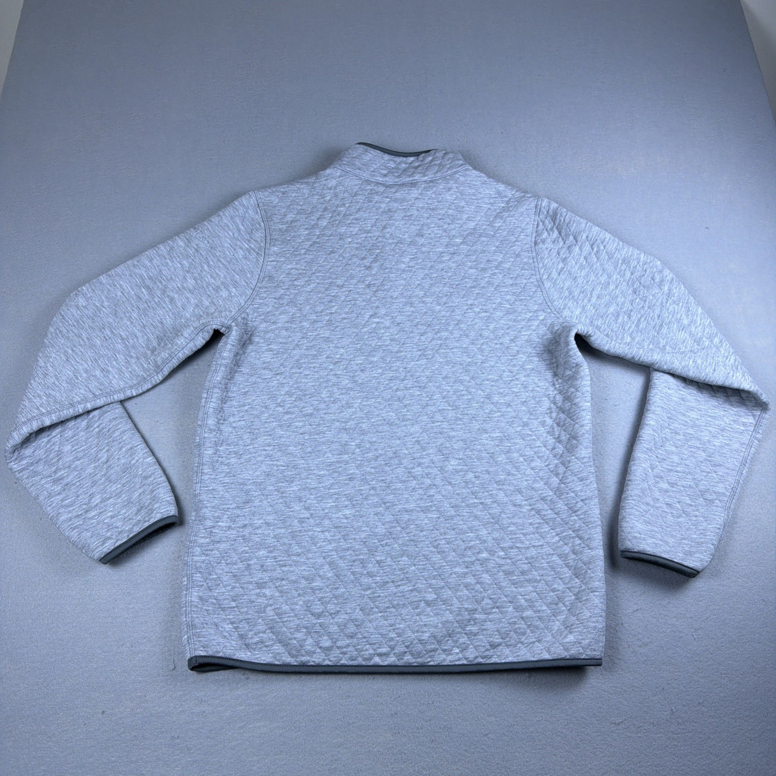 Marine Layer Crobet Pullover Mens Medium Charcoal Gray Snap Quilted Reversible