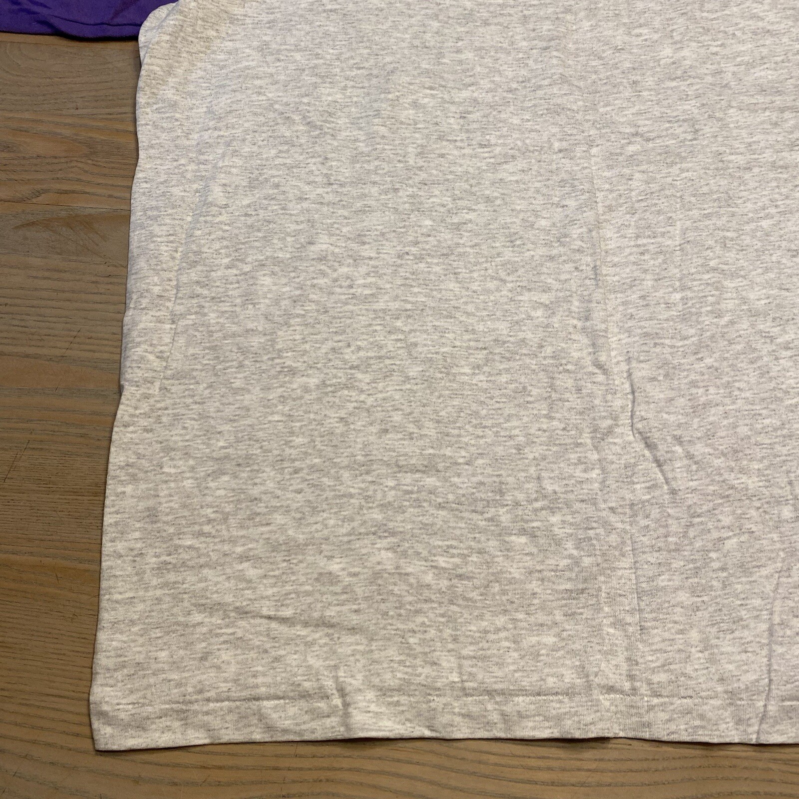 VTG Belton Designer Knits Gray Purple Contrast Sleeves Mens XL Single Stitch USA
