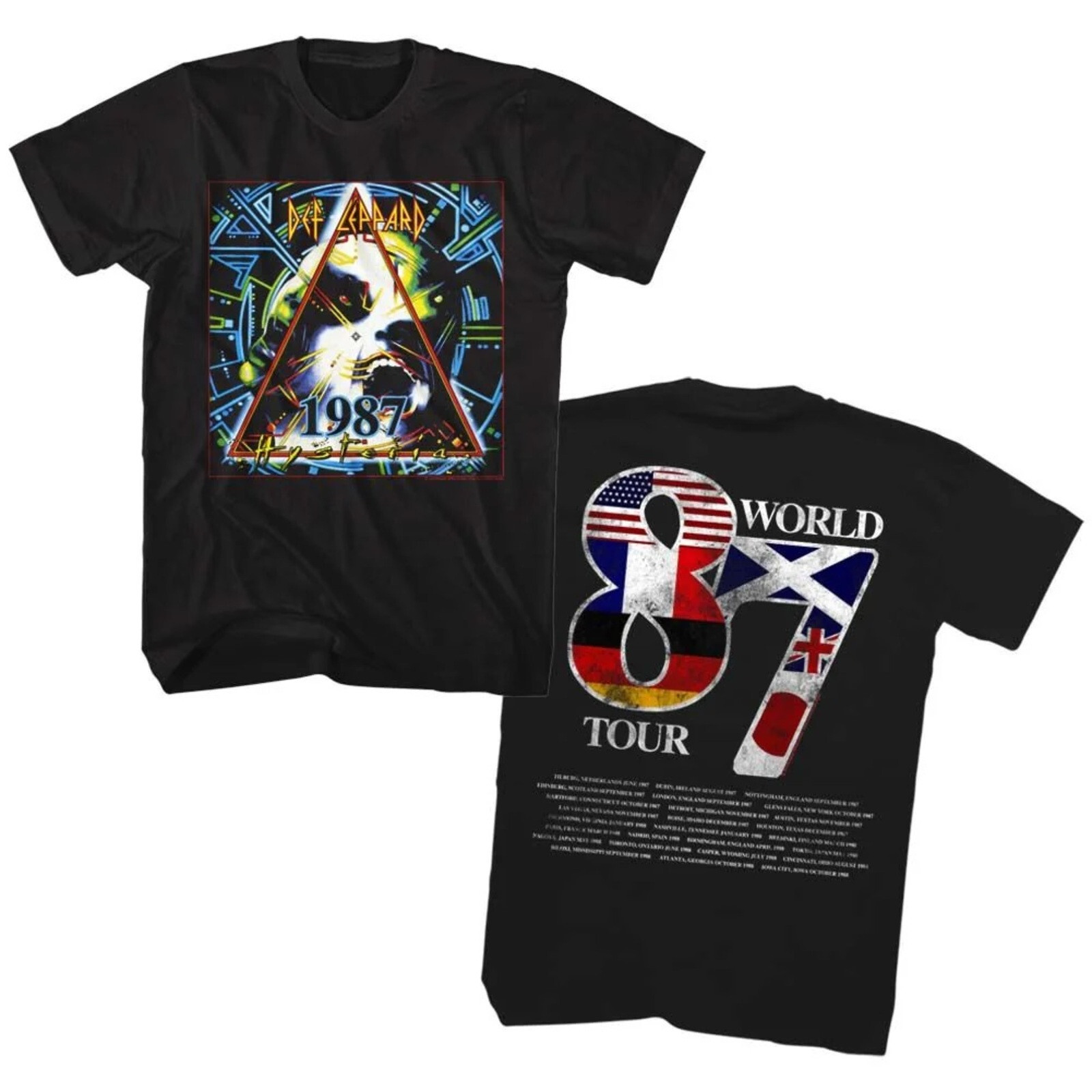 DEF LEPPARD cd cvr HYSTERIA WORLD TOUR 1987 Official 2-SIDED SHIRT XL New
