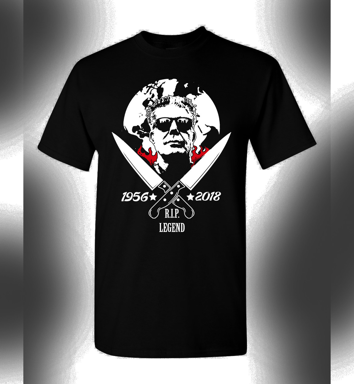 Anthony Bourdain T-Shirt, Chef Shirt, Gift For Her, Gift For Him, Handmade Gift