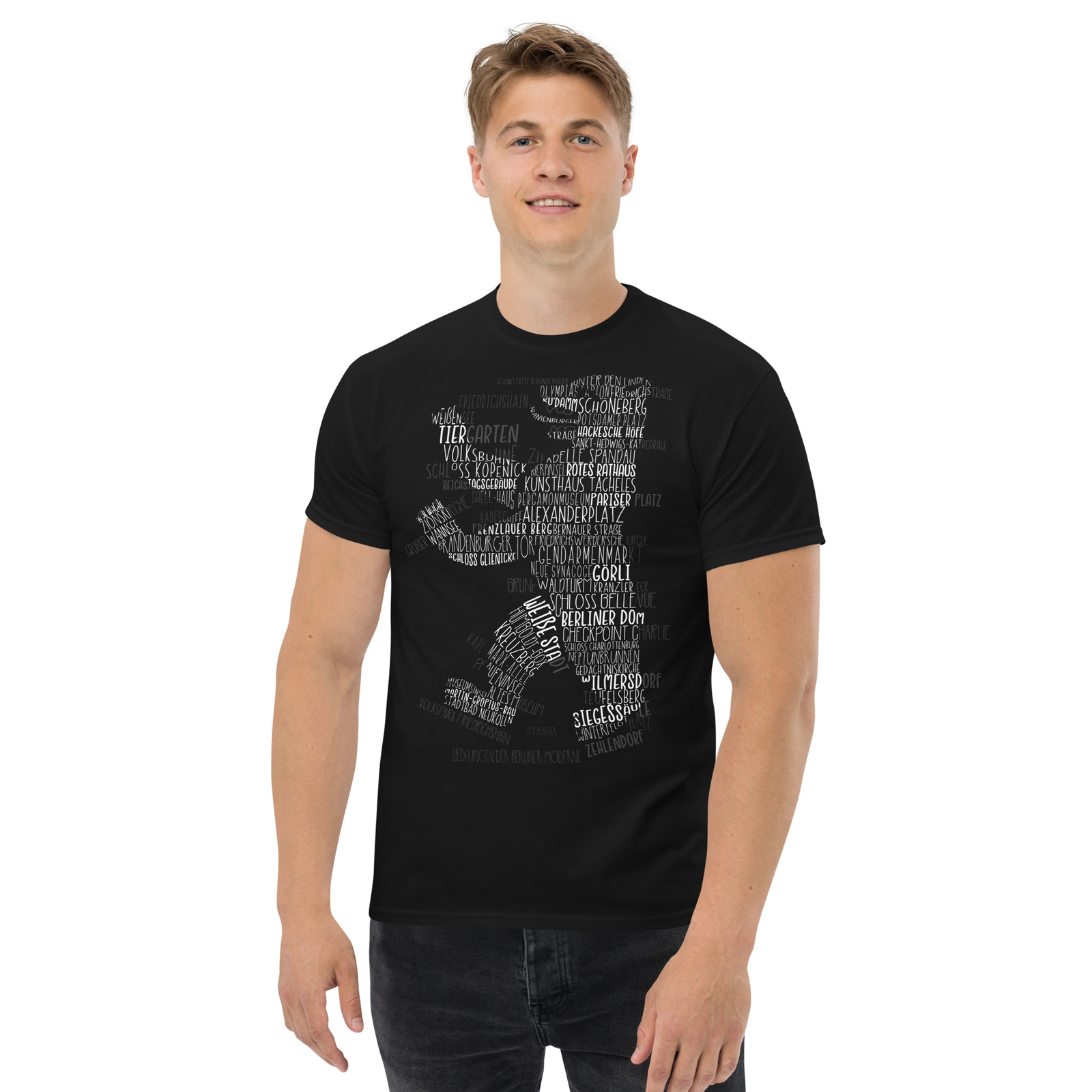 Berlin Bear Word Art T-Shirt – Typography Design, Germany, Adult Unisex Tee