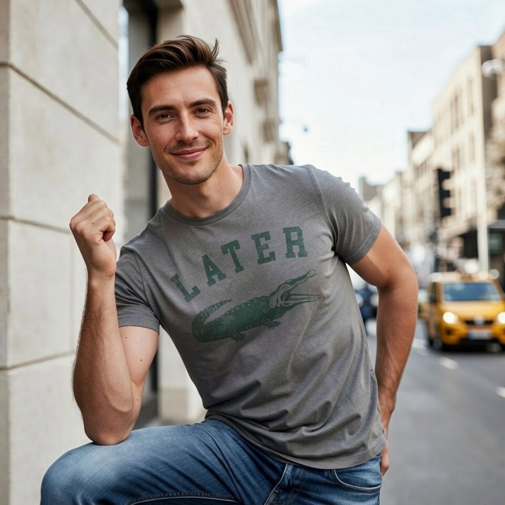 Mens Later Alligator T Shirt Funny Gator Joke Saying Tee For Guys