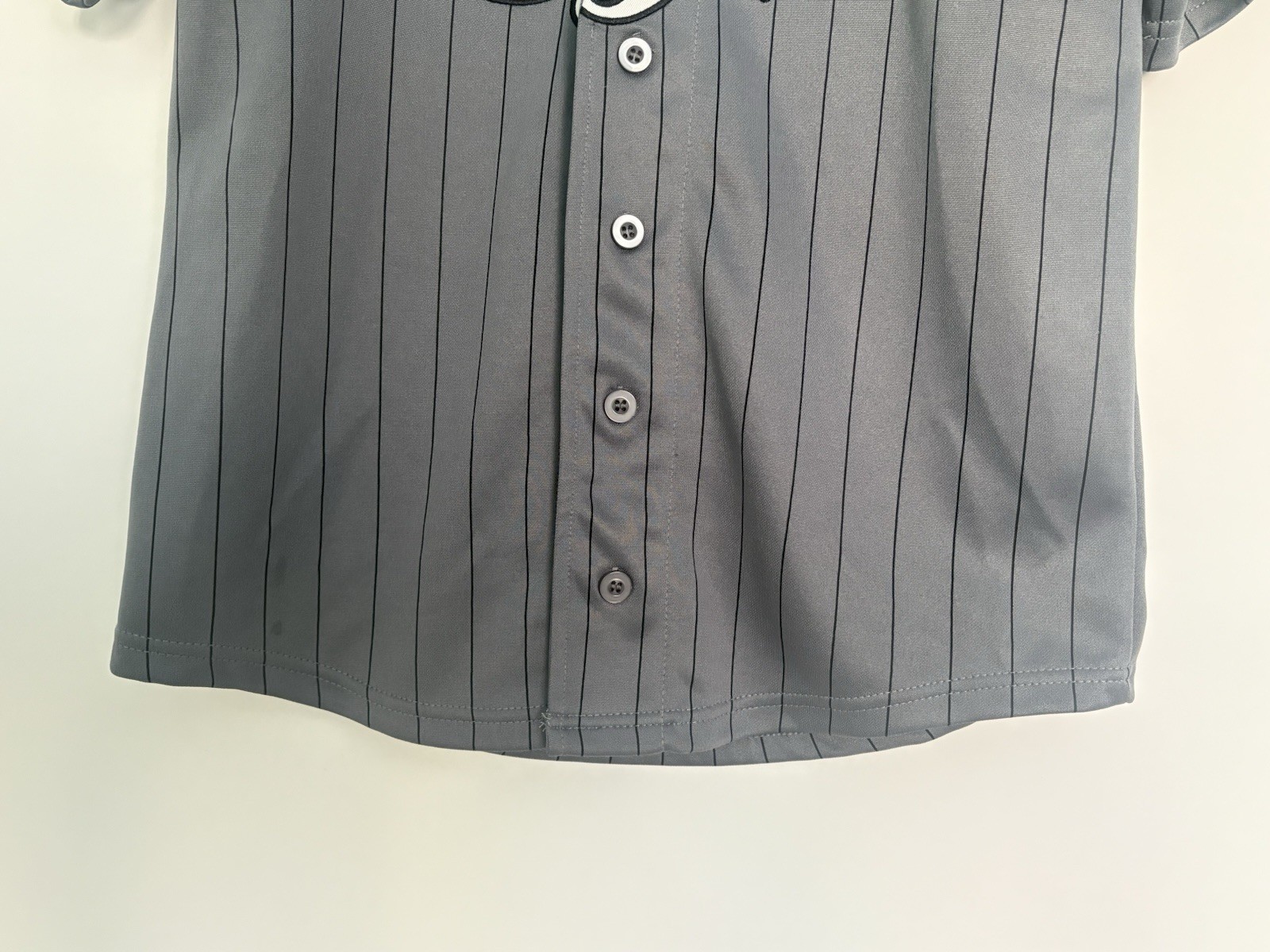 Logic “The Incredible True Story” Baseball Pinstripe Jersey Hip Hop Gray Size S