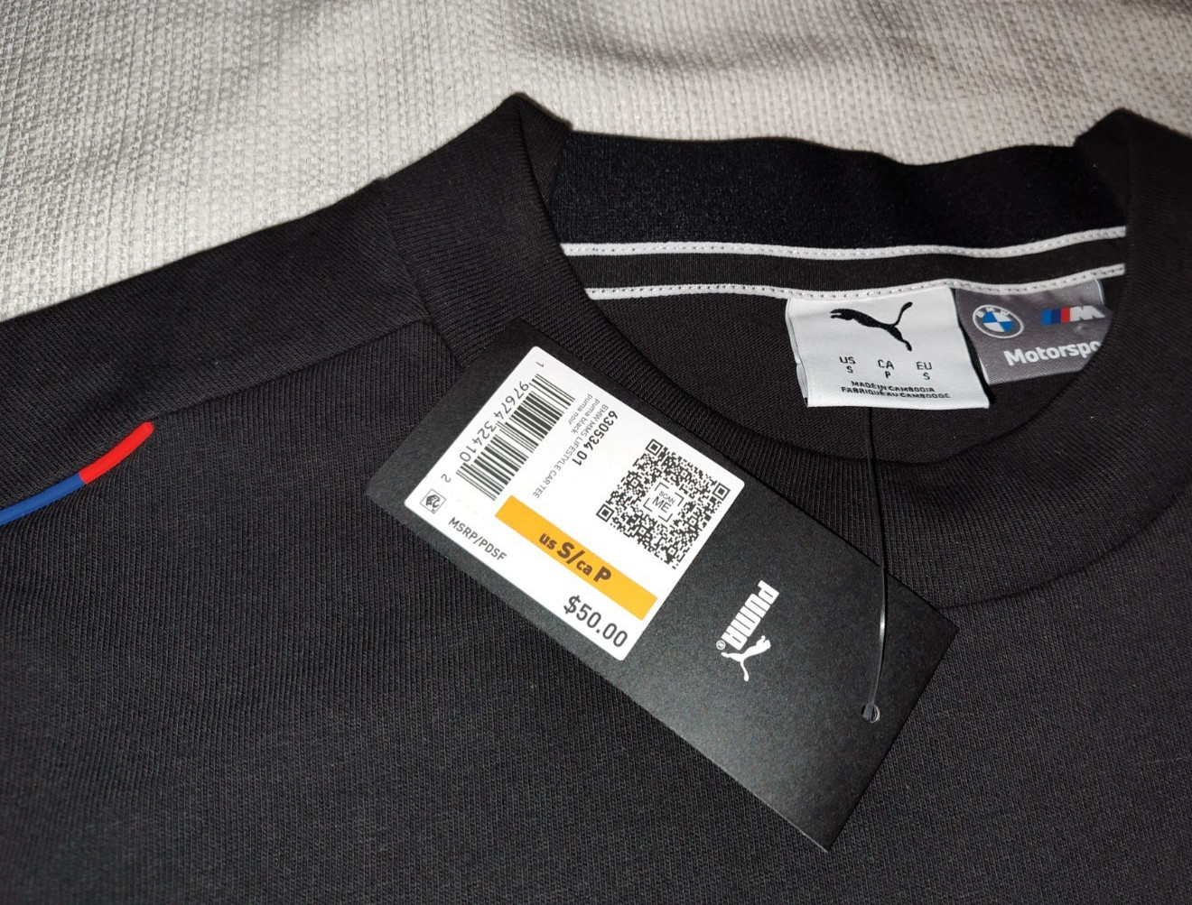 Puma Crew Neck T-Shirt BMW MMS Lifestyle Car Graphic Mens Black 630534 Small S