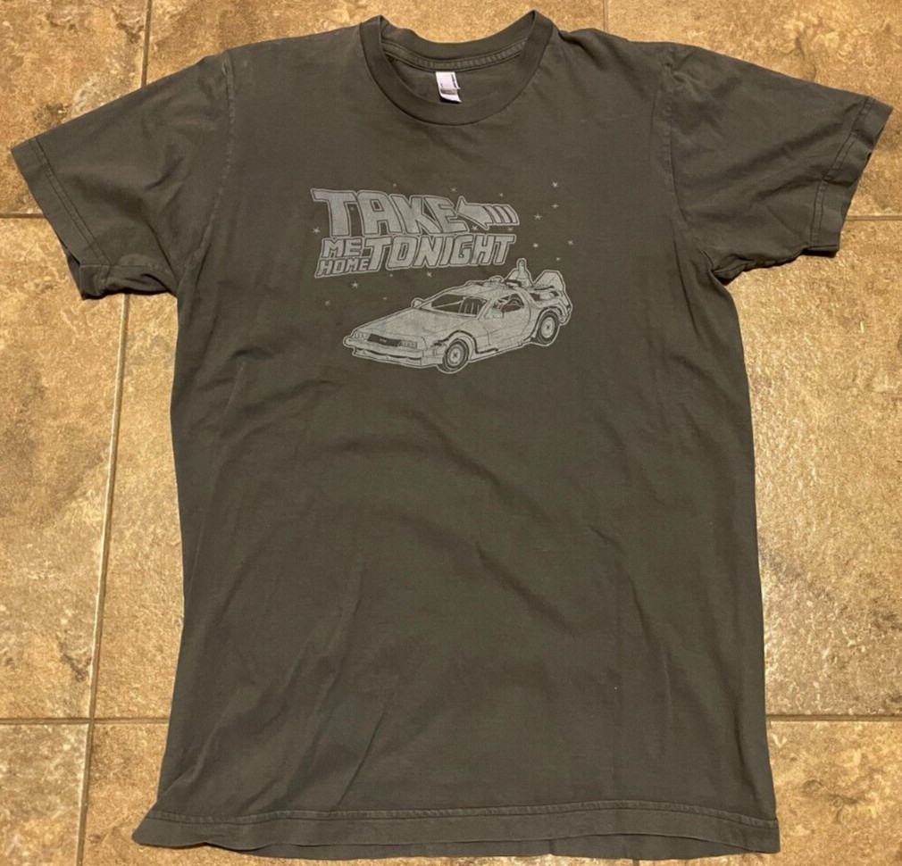 Back To The Future Shirt Size Medium Gray Take Me Home Tonight Eddie Money Song