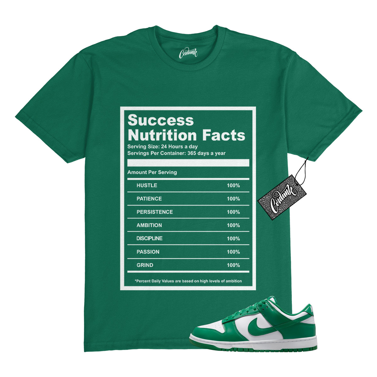 Dunk Malachite Green White Low T Shirt Match SUCC
