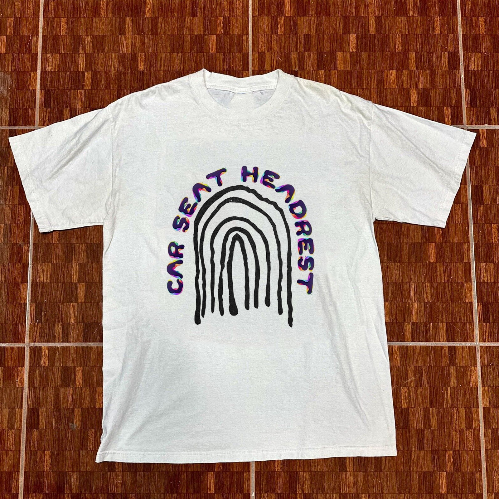 Car Seat Headrest Band Short Sleeve Heavy Cotton White All Size Shirt AC2200