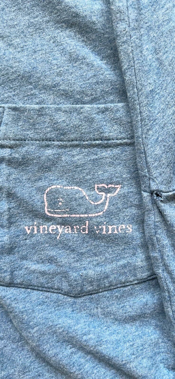 Vineyard Vines Women’s XS Blue Long Sleeve Crew Neck Pocket Tee Whale Logo