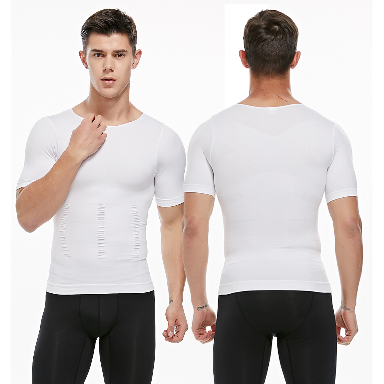 Men’s Slimming Body Shaper Vest Abs Abdomen Compression T Shirt Fitness Tank Top