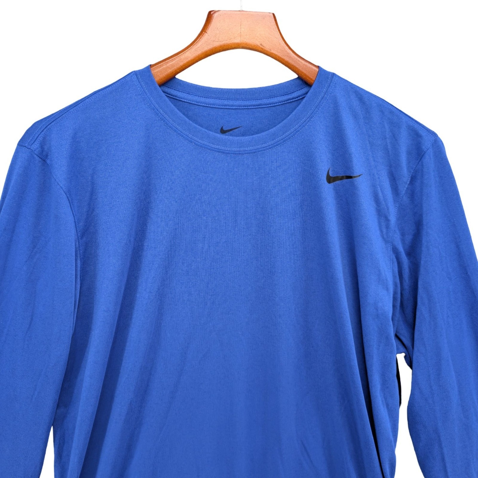 Nike Legend 2.0 T Shirt Mens Blue Long Sleeve Dri Fit Crewneck Pullover Tee Sz M