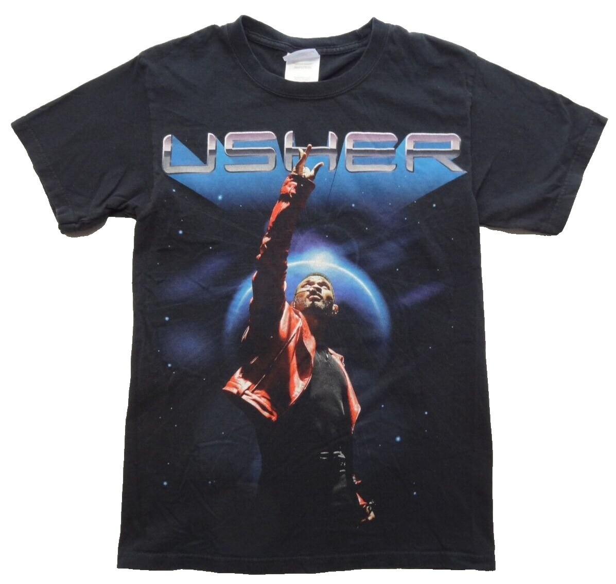 Usher OMG 2011 Hanes S Tour Tee T-Shirt Two-Sided All-Over Print VTG Singer Band
