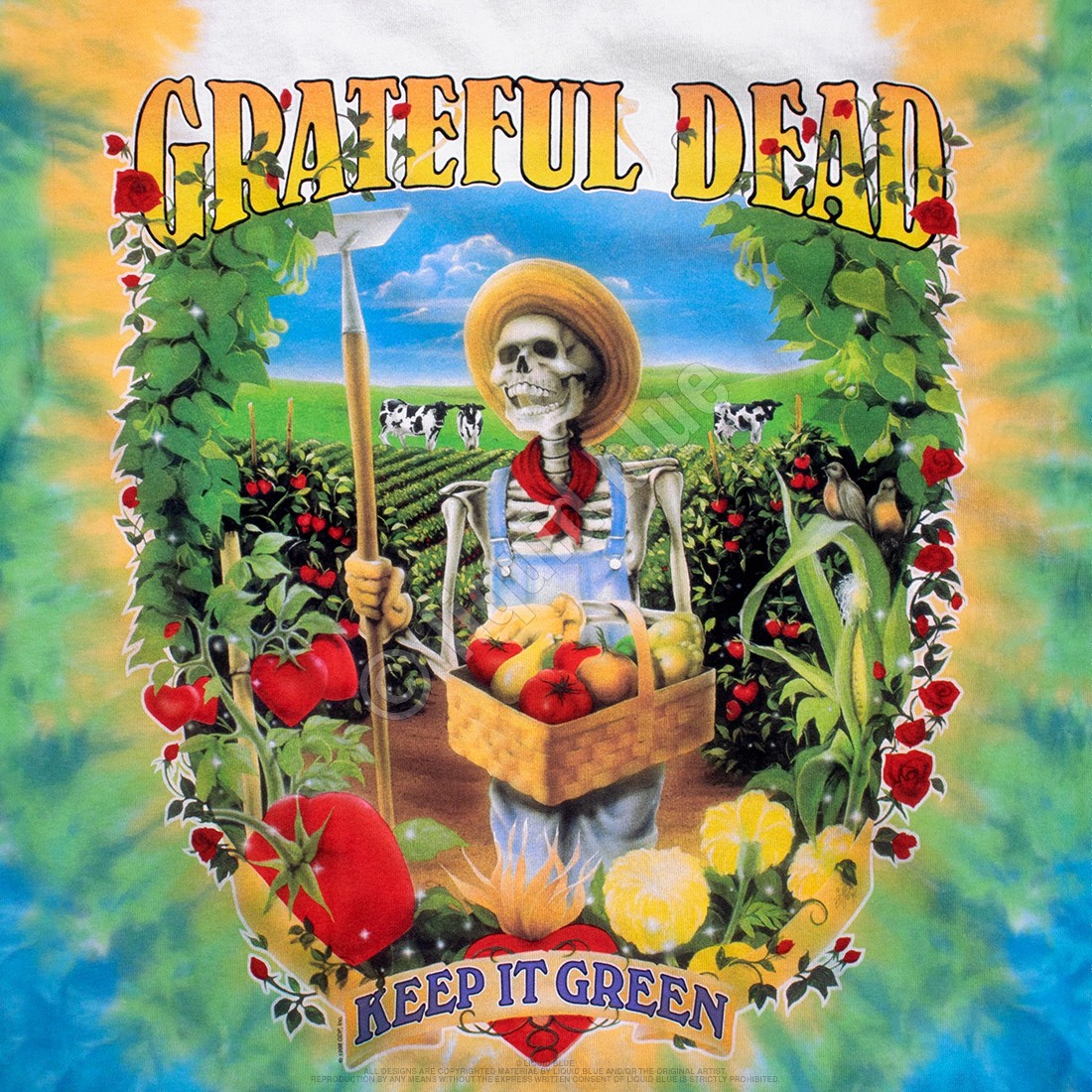 [Limited Edition] Vintage Grateful Dead Let It Grow Tie-Dye T-Shirt Liquid Blue