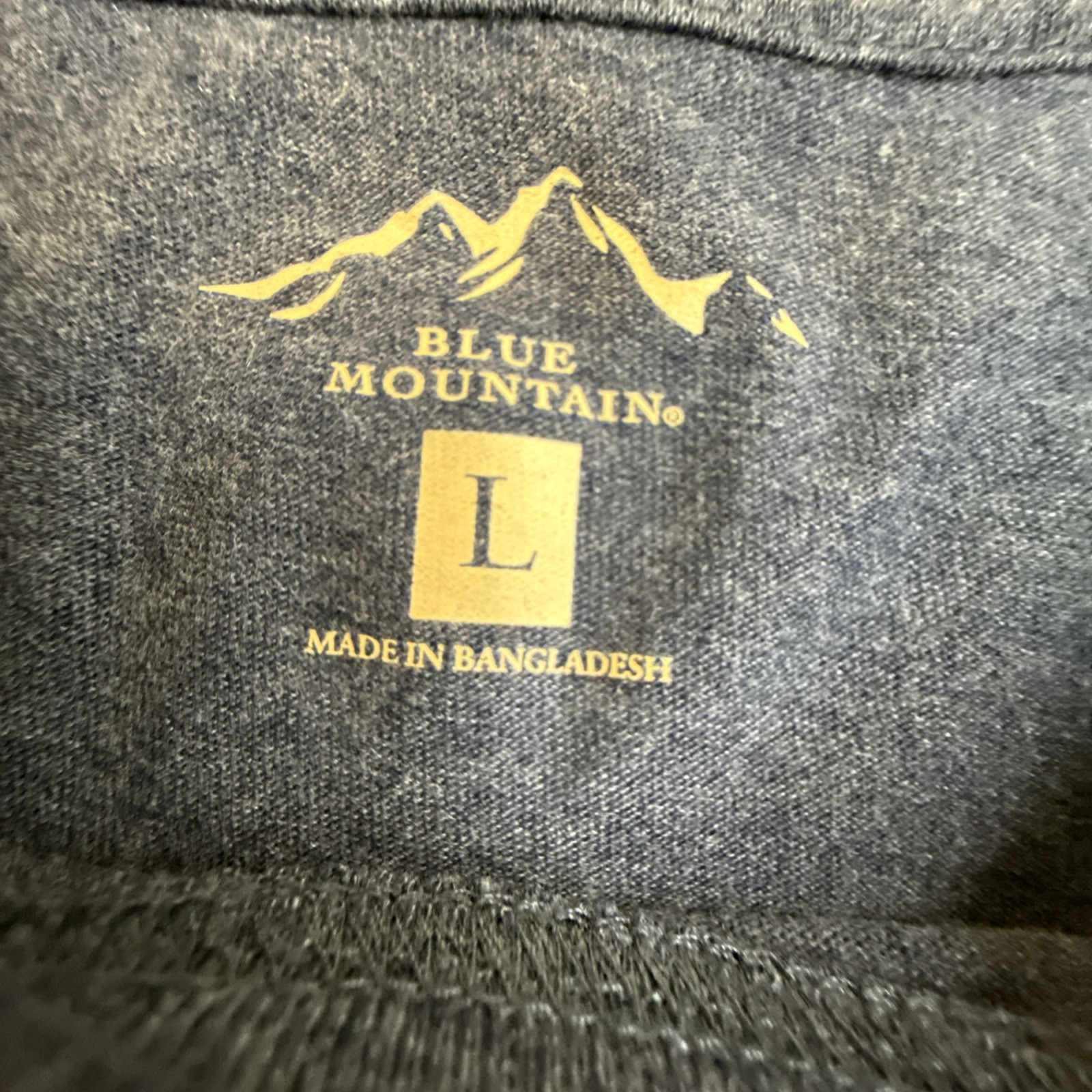Blue Mountain Men’s Long Sleeve T Shirt Cotton Blend Easy Care Blue Size Large