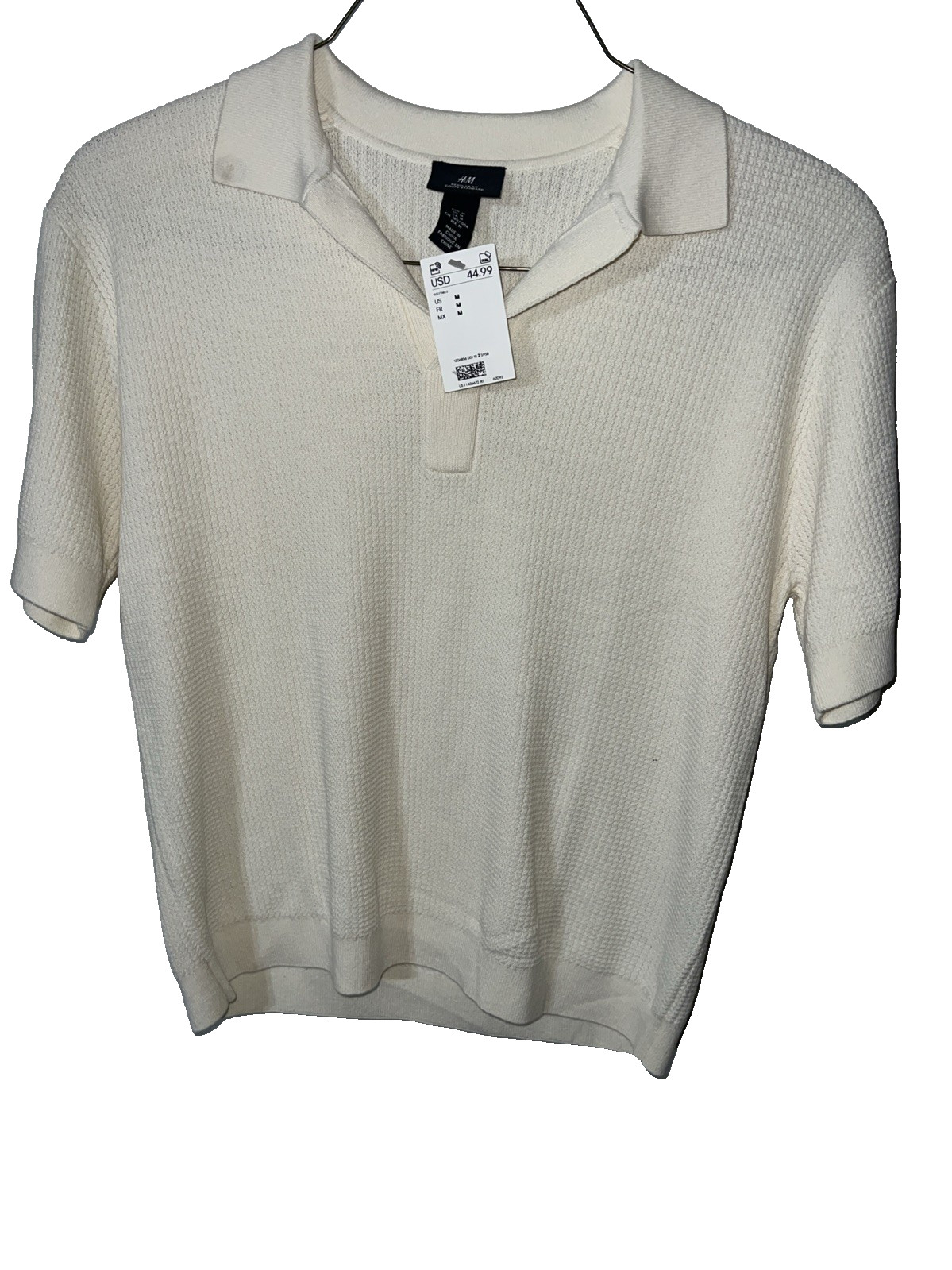 H&M Mens Slim Fit Tight-Knit Polo Shirt Size Medium