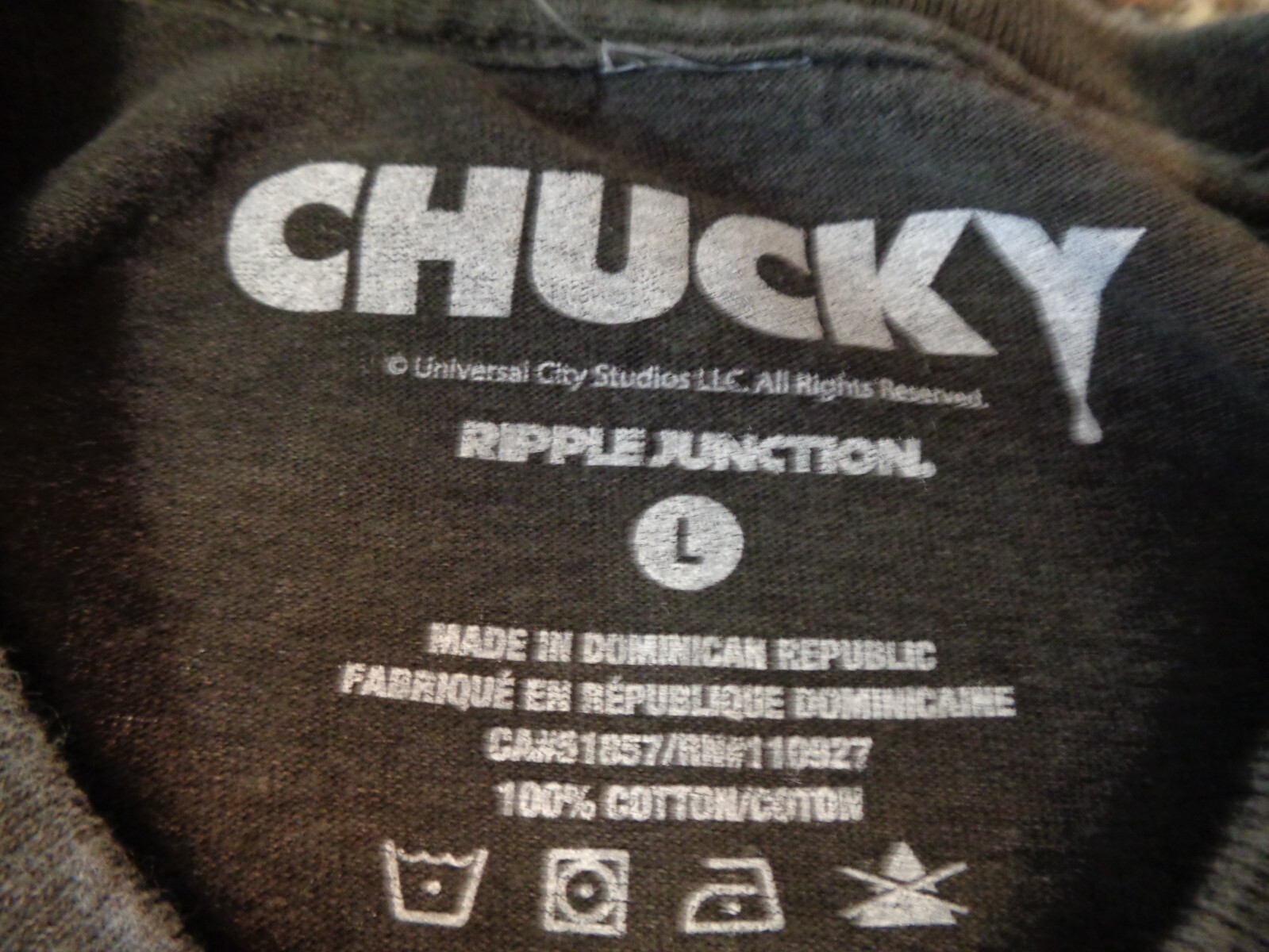 Bloody Disgusting Chucky Child’s Play Large T-shirt Dark Gray Good Guys NWT