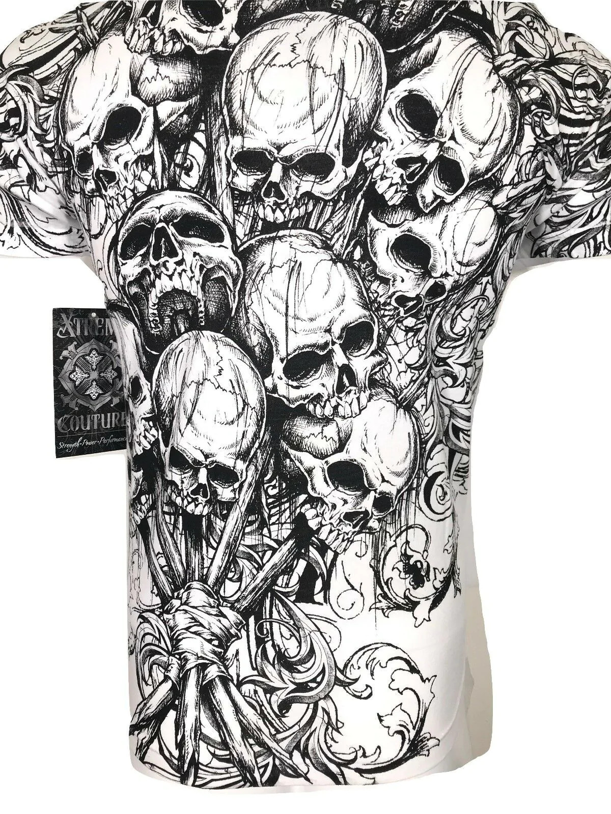 Xtreme Couture by Affliction Men’s T-Shirt ACCUSER Skull Biker
