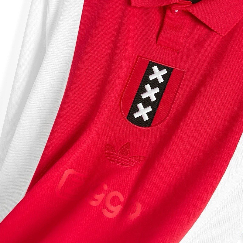 Adidas Ajax Amsterdam Anniversary Jersey White Red JF6340 Slim Fit Multi Size