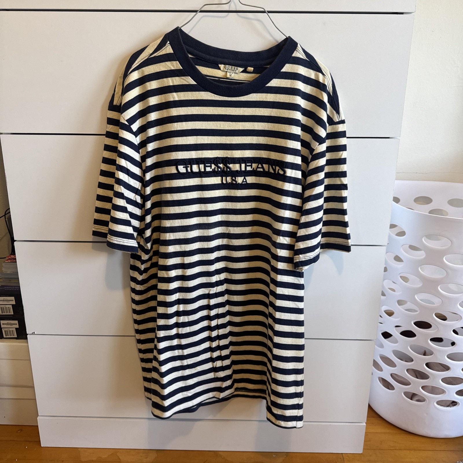 Guess Jeans x ASAP Rocky Striped Tee Shirt Size Medium
