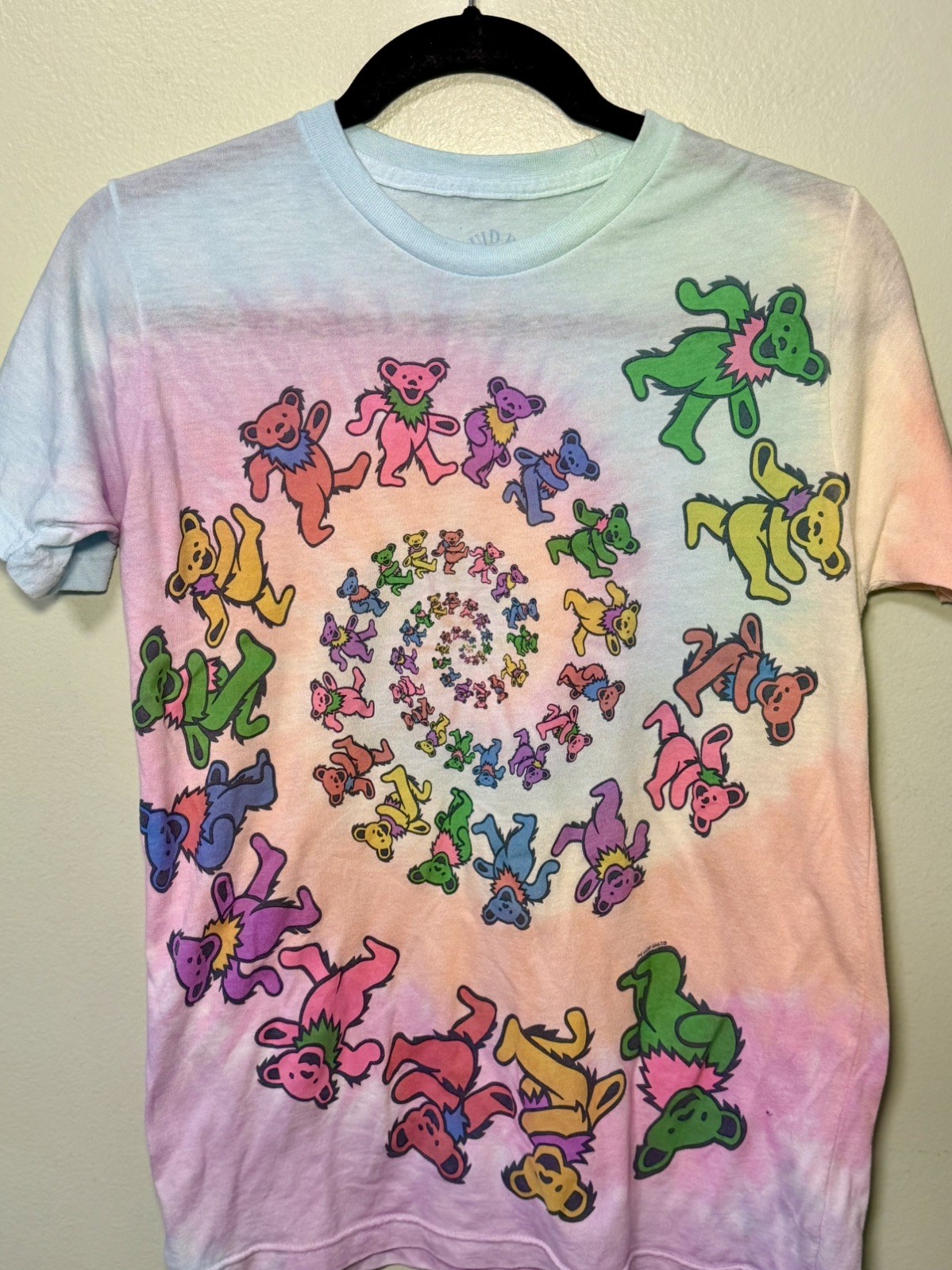 LIQUID BLUE GRATEFUL DEAD SPIRAL BEARS TIE DYE S Small TSHIRT T-shirt 1995 VTG