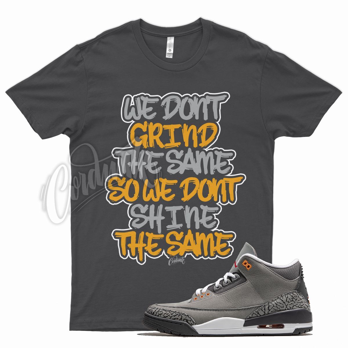Cool Grey GRIND T Shirt for J1 3 Cool Grey Orange Peel Elephant Print