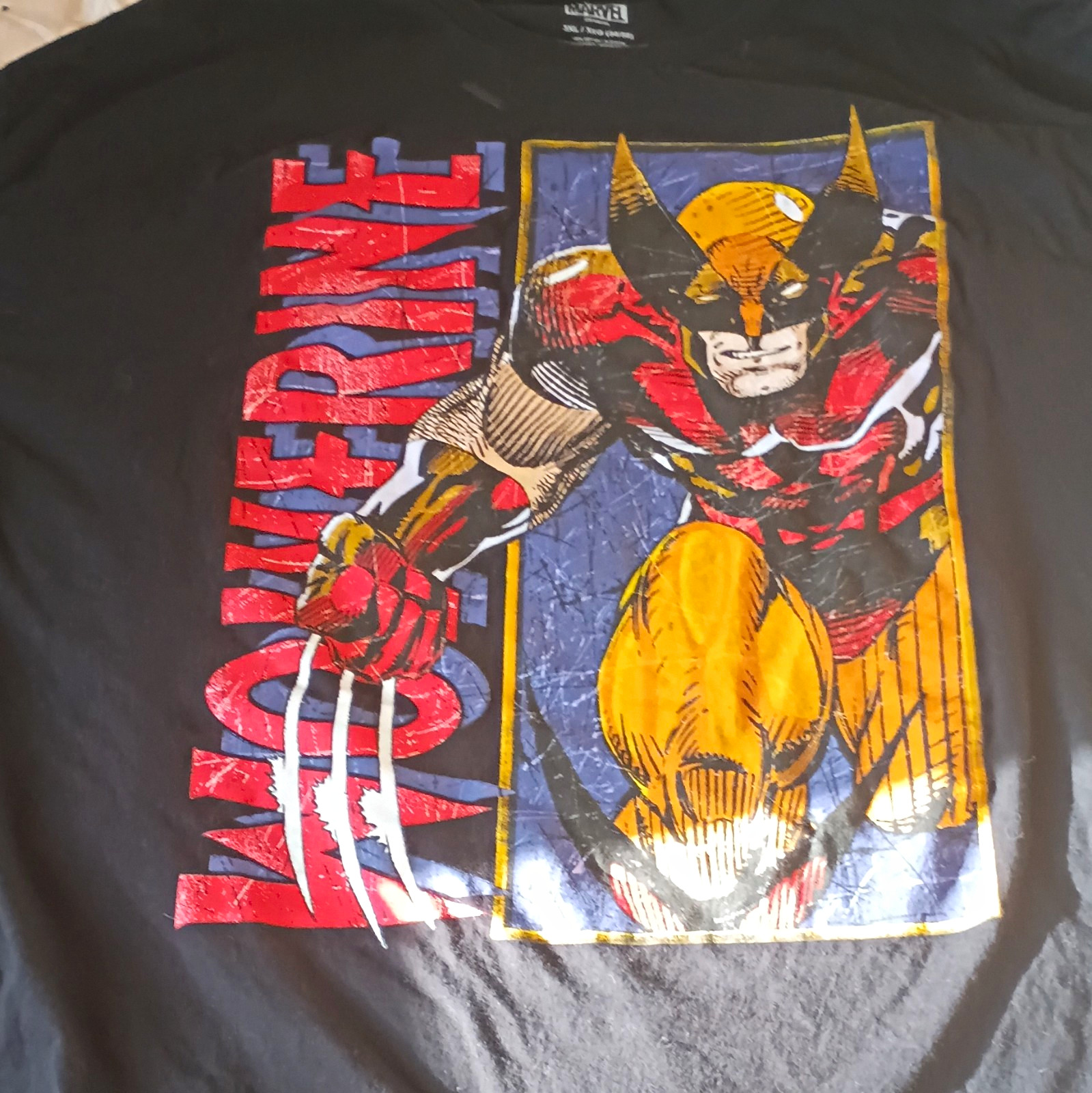Marvel Wolverine Graphic Print Black Cotton Crew Neck T-Shirt Men’s 3XL