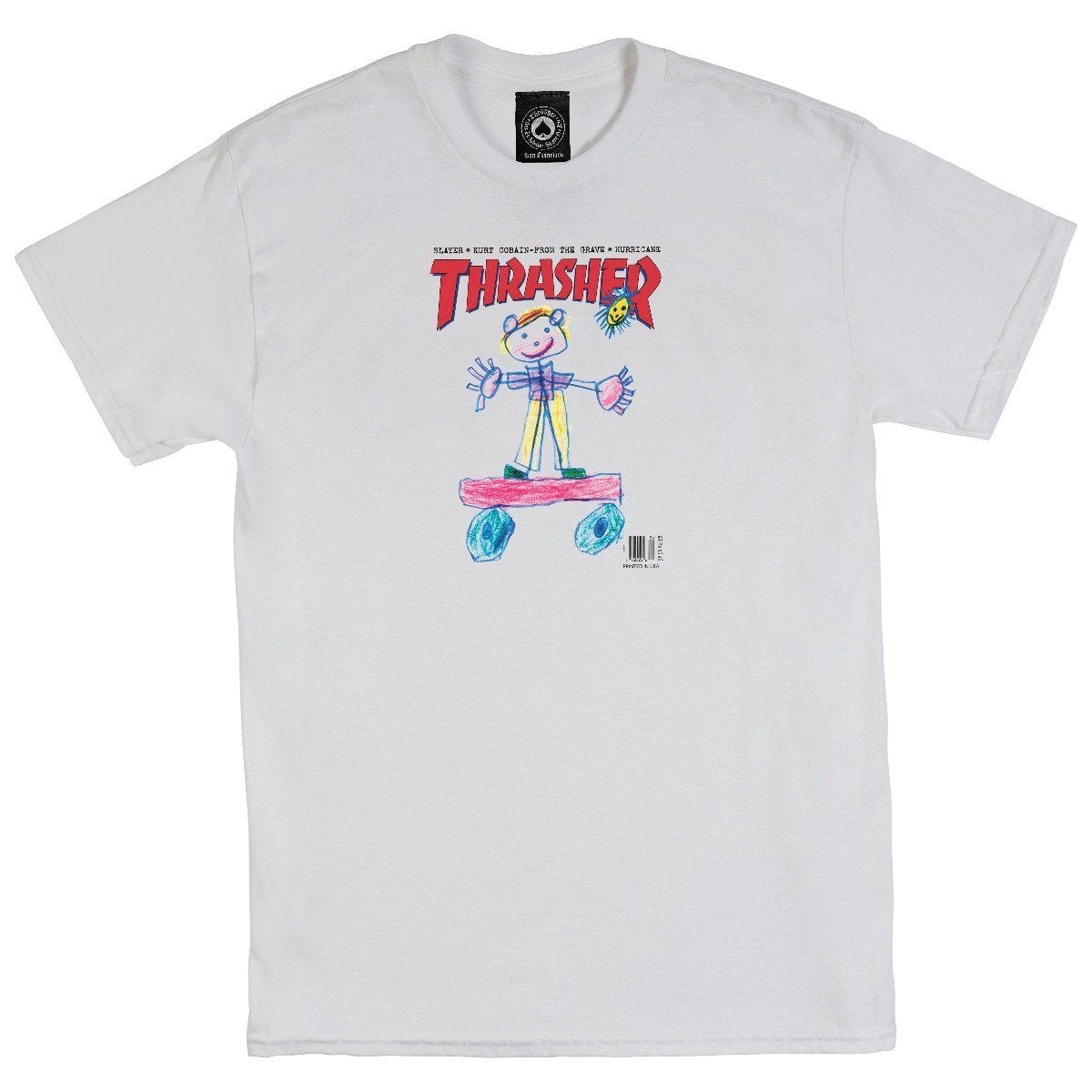 Thrasher Magazine KID COVER Skateboard T Shirt WHITE