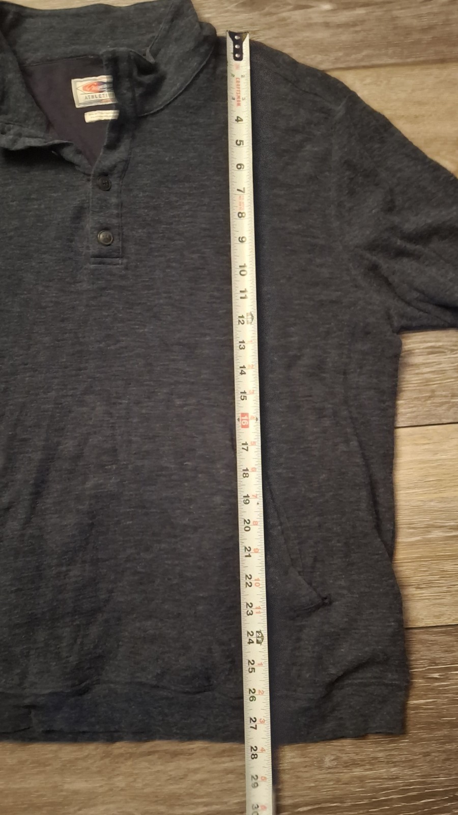 Grayers Athletics Mens XXL Henley Shirt Gray Cotton Nylon Blend Long Sleeve 2XL